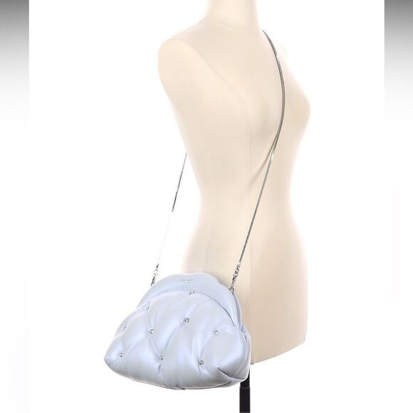 Kate Spade Shade Quilted Cloud Clutch Crossbody Pearlized Leather - Picture 7 of 13